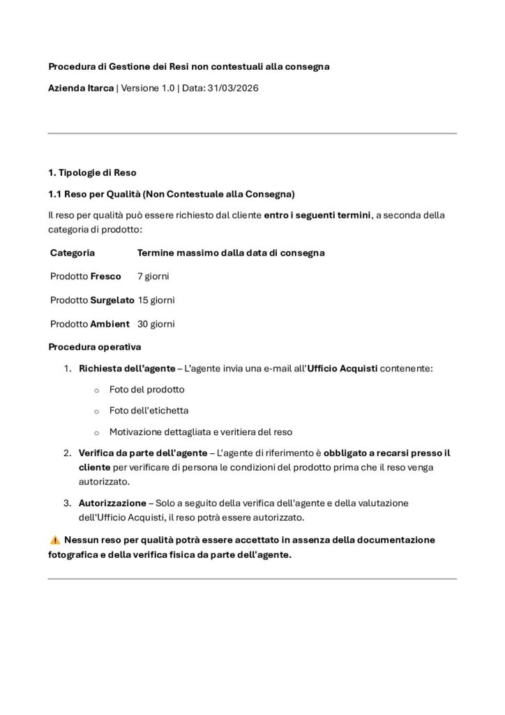 thumbnail of Procedura di gestione del reso